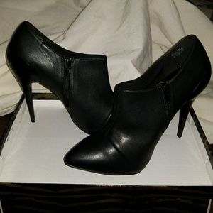 Black Faux Leather Booties